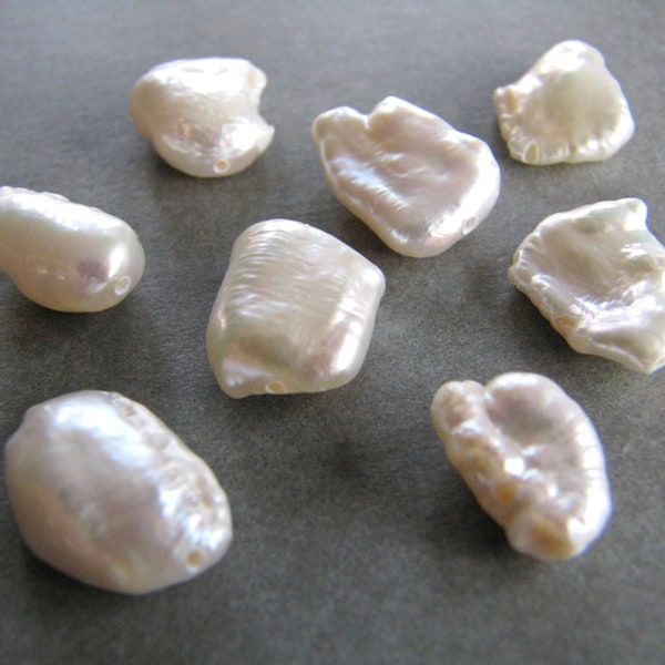 8 Large Keishi Petal Pearl Nuggets - 10mm