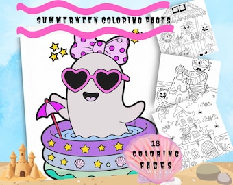 Summerween Coloring Pages: Spooky Halloween Summer Fun (PDF Download)