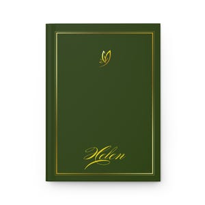 Green hardcover journal -  Lined, Vinatge Green notebook, Personalised notebook, Writers notebook, Aesthetic, Garden journal