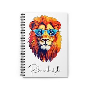Lion Diary – Ruled, Lion style | Kids Notebook, Spiral Notebook, Leo Journal, Animal Art Journal