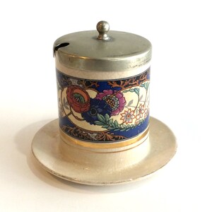 Vintage L & Sons Hanley Lidded Jam Dish Made in England