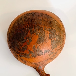 Vintage Carved Gourd, Sokoni, Tanzania, Wall Art