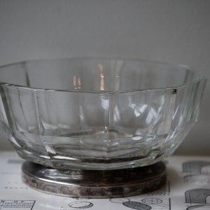 Vintage Glass and Silver Bowl, Classic, Serving, Display image 1