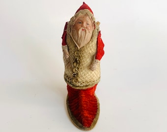 Antique Victorian Candy Holder, Santa in a Boot