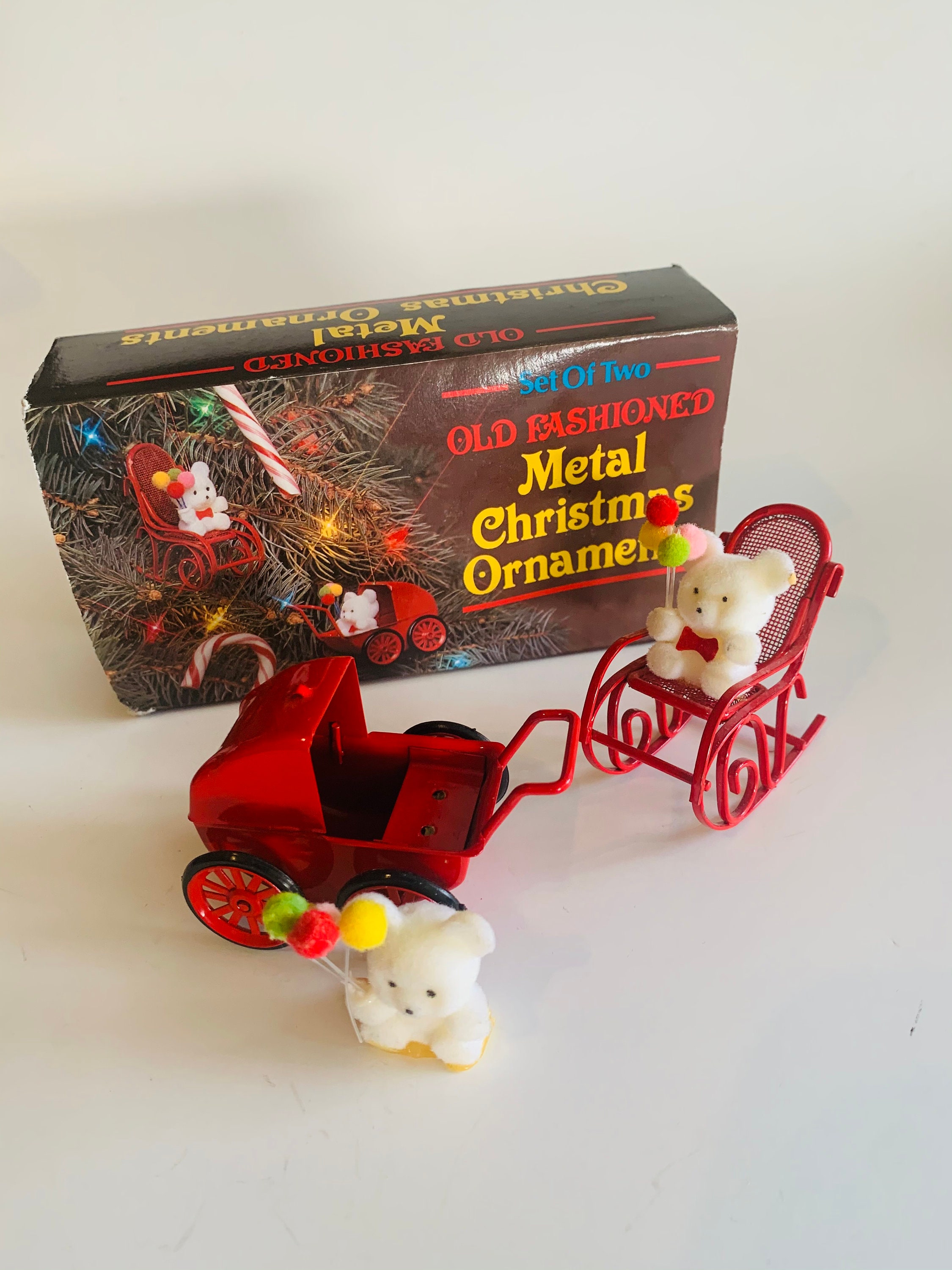 Old fashioned metal christmas ornaments Clearance