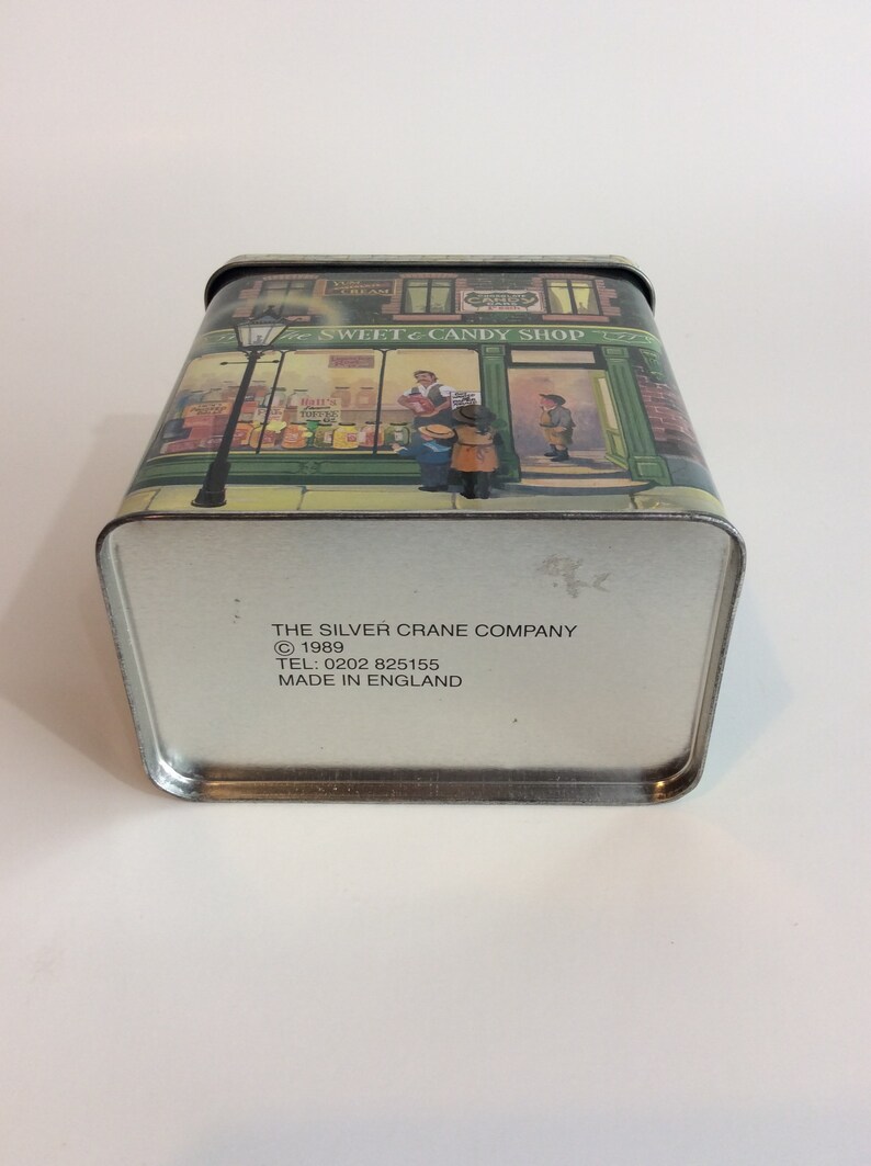 Vintage Tin The Silver Crane Company Sweet & Candy Shop Etsy