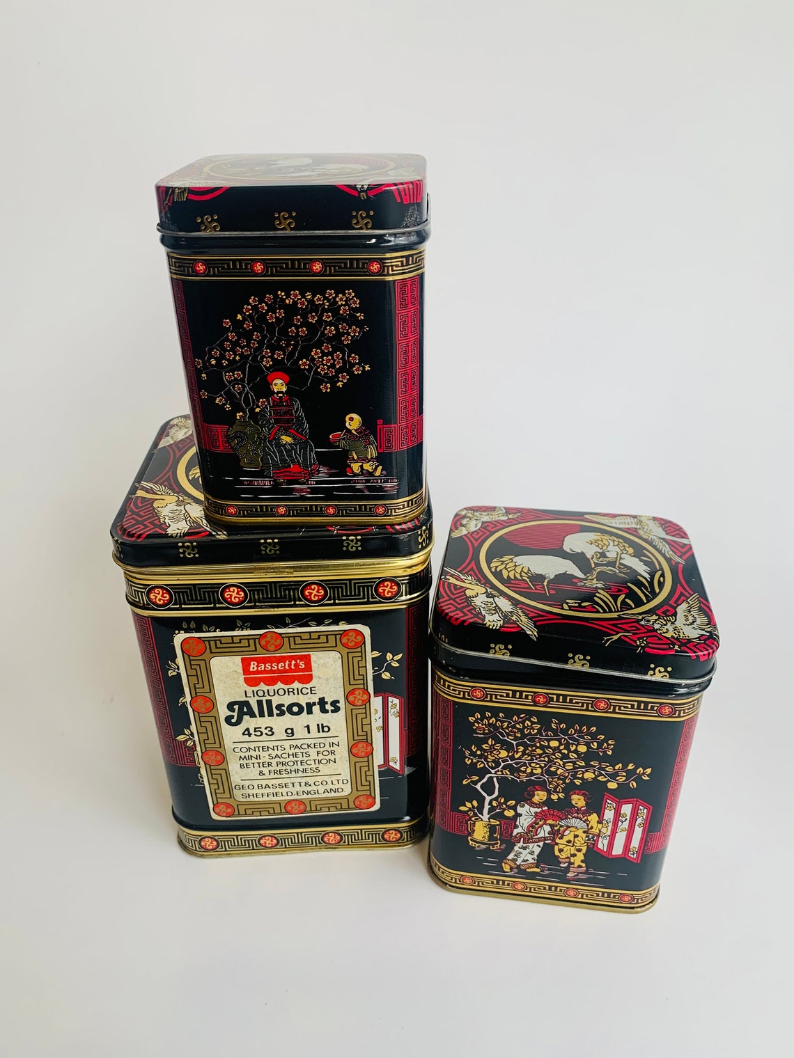 Vintage Set of Three Bassett's Licorice Allsorts Tins Etsy