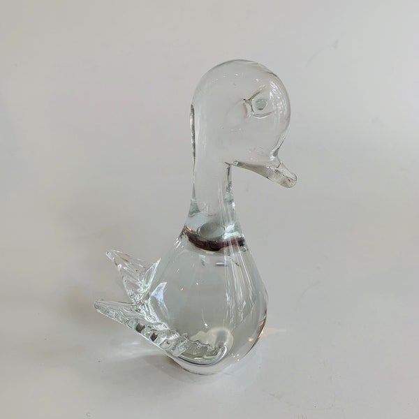 Vintage Clear Glass Bird Made in Sweden