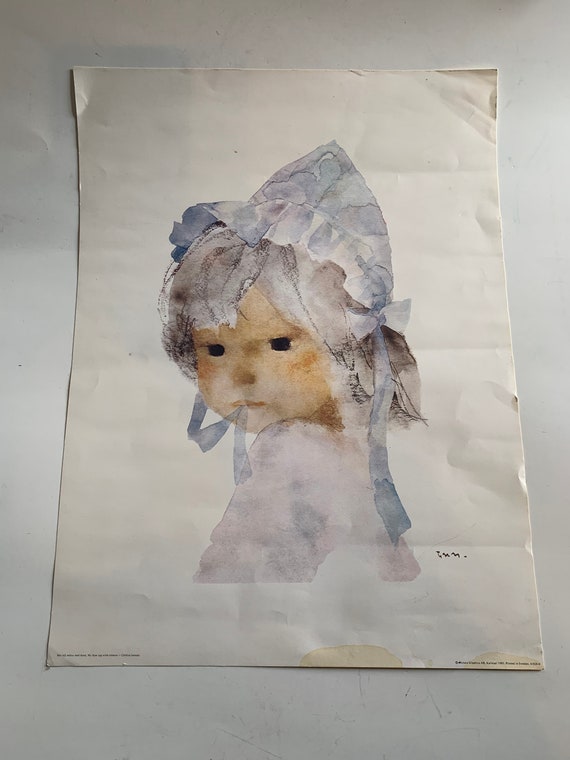 Vintage Print, Chihiro Iwasaki, My Blue Cap With Ribbons - Etsy 日本
