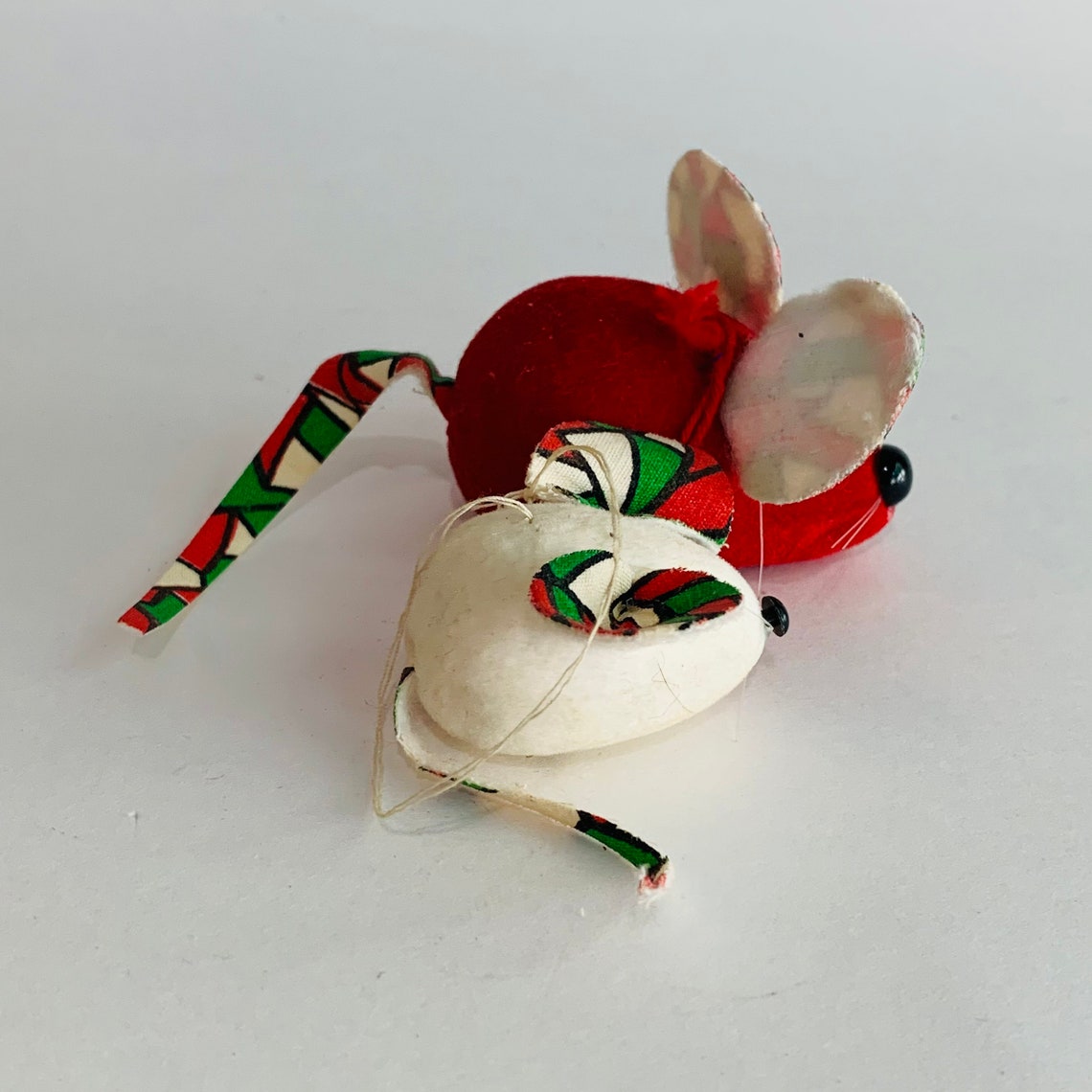 Vintage Pair of Christmas Mice Ornaments Etsy UK