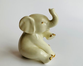 Vintage Lenox Elephant, Cream with Gold Accents