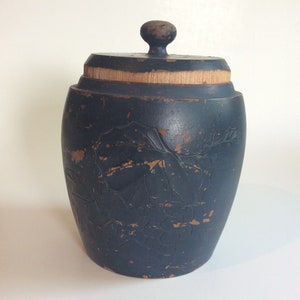 Vintage Wooden Container, Grape Design