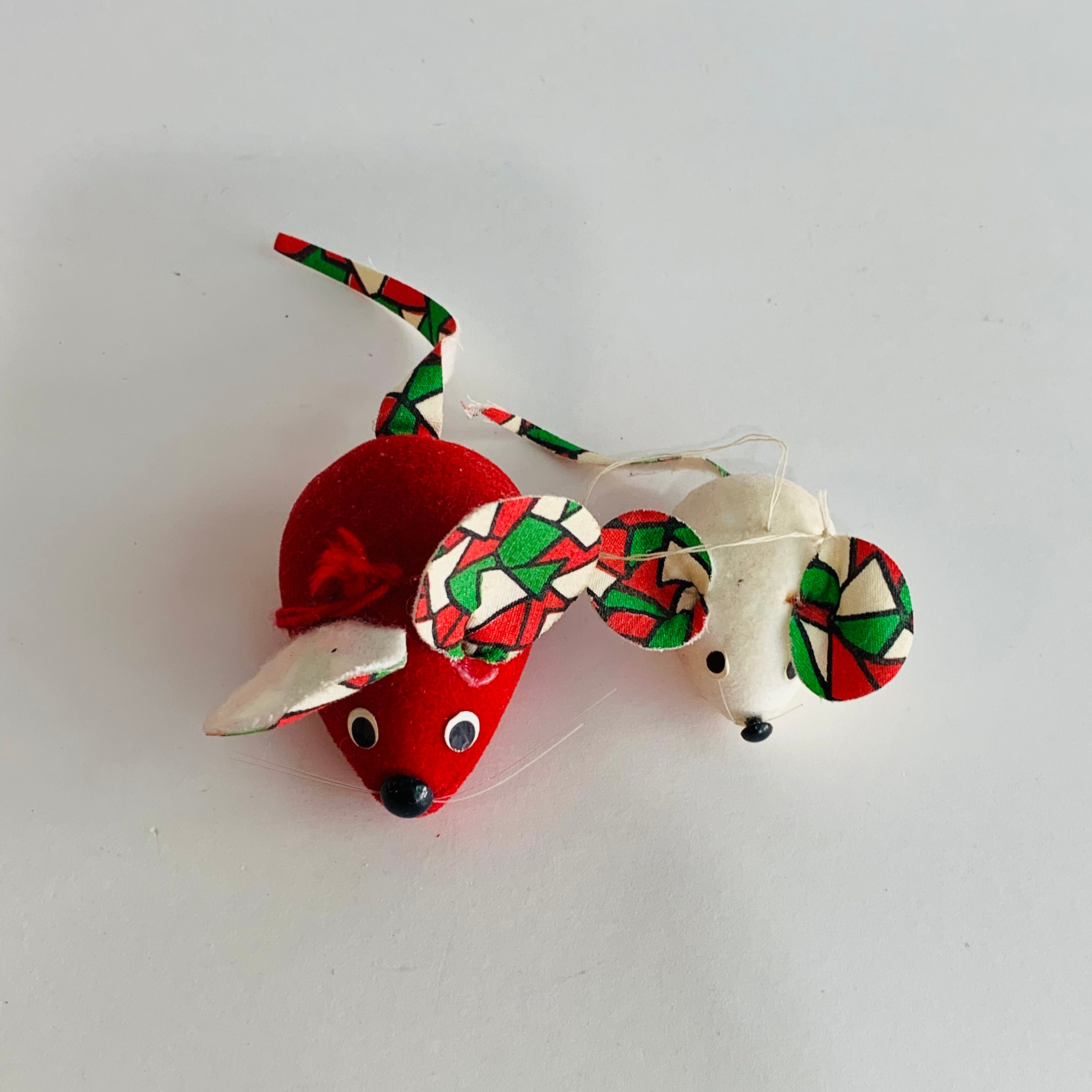 Vintage Pair of Christmas Mice Ornaments Etsy UK
