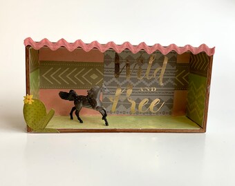 Story Box, Mixed Media Original Assemblage, Wild and Free