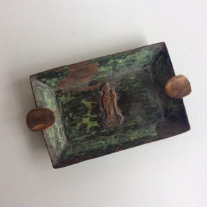 Mid Century Ashtray, Metal, Compact