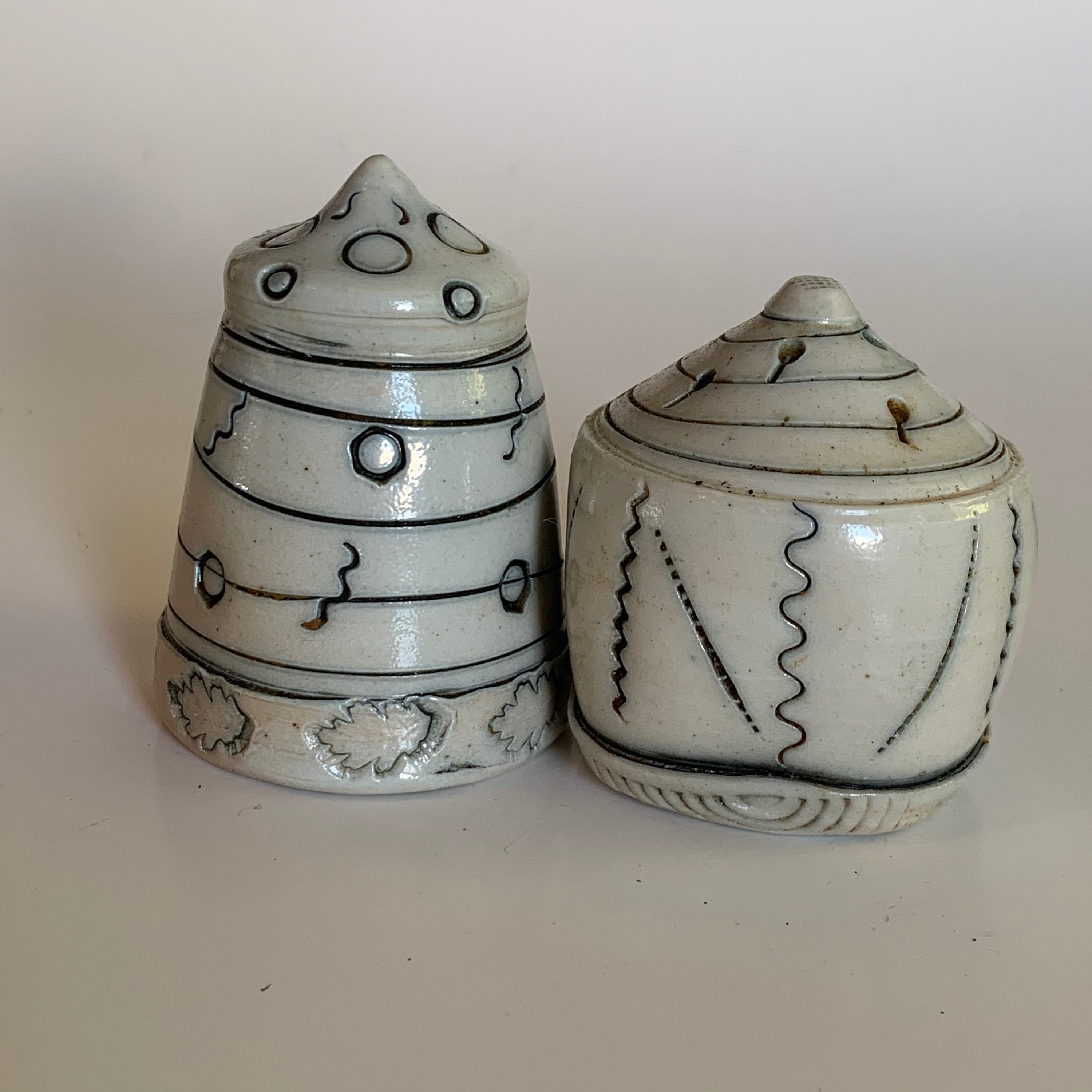 Vintage Salt and Pepper Shakers Upside Down Pottery Hand Etsy