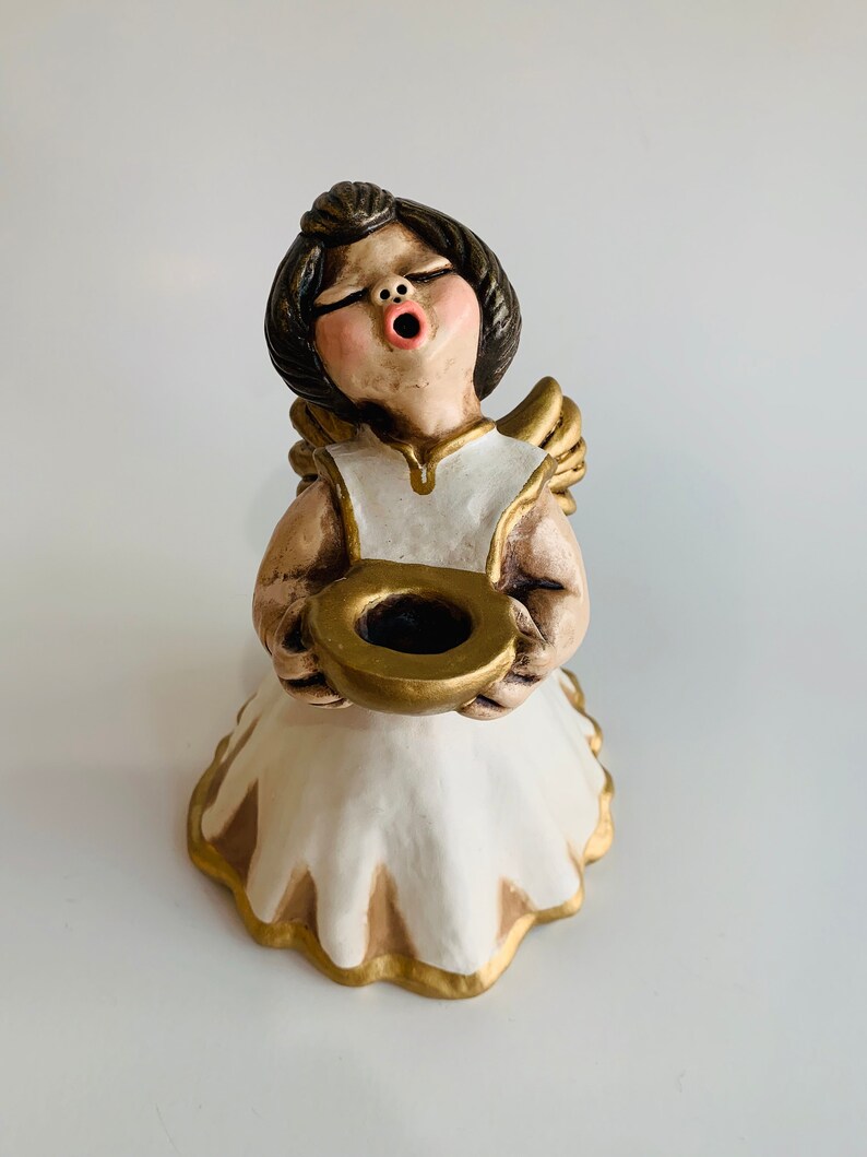 Vintage Singing Angel Candle Holder Etsy