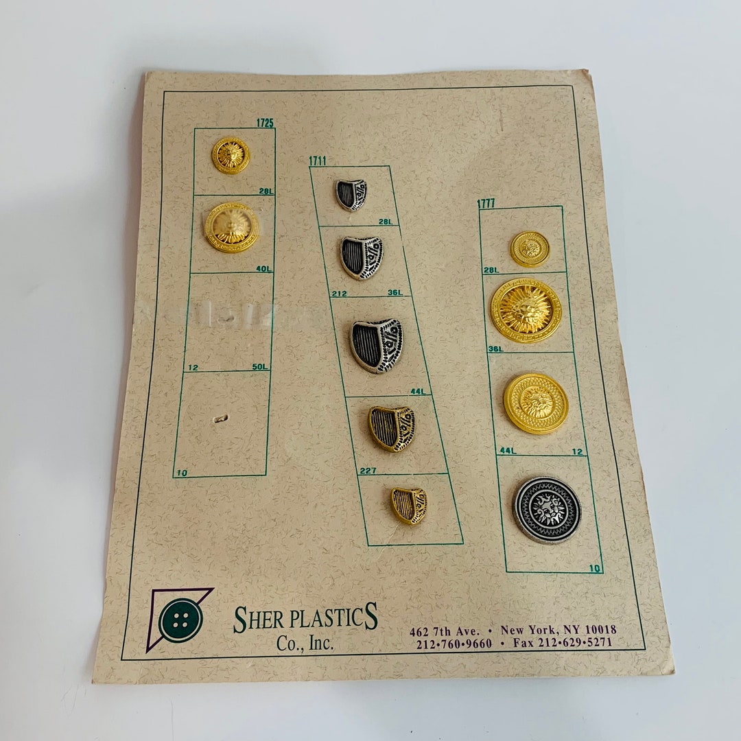 新品★シェリエ　sheller ／ antique button culotte Vintage Sher Plastics Button Sample Card, Metal Buttons - Etsy