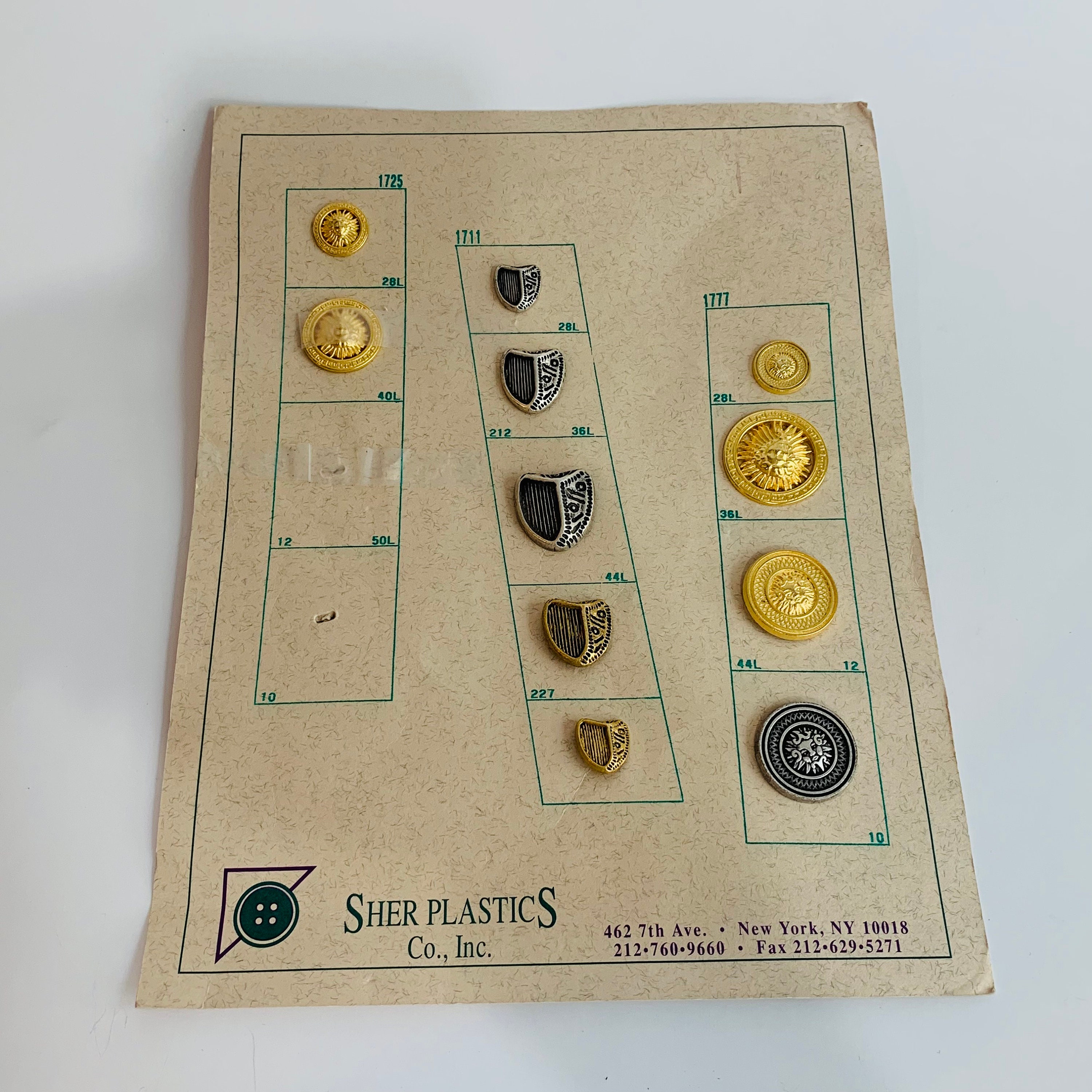 新品★シェリエ　sheller ／ antique button culotte Vintage Sher Plastics Button Sample Card, Metal Buttons - Etsy