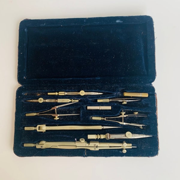 Vintage Boxed Set of Drafting Tools