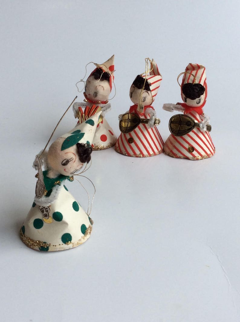 Vintage Collection of Paper Christmas Ornaments made in Japan