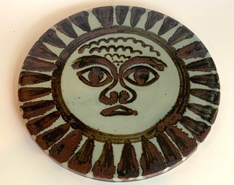 Vintage Ken Edwards Sun Ceramic Trivet, Mexico