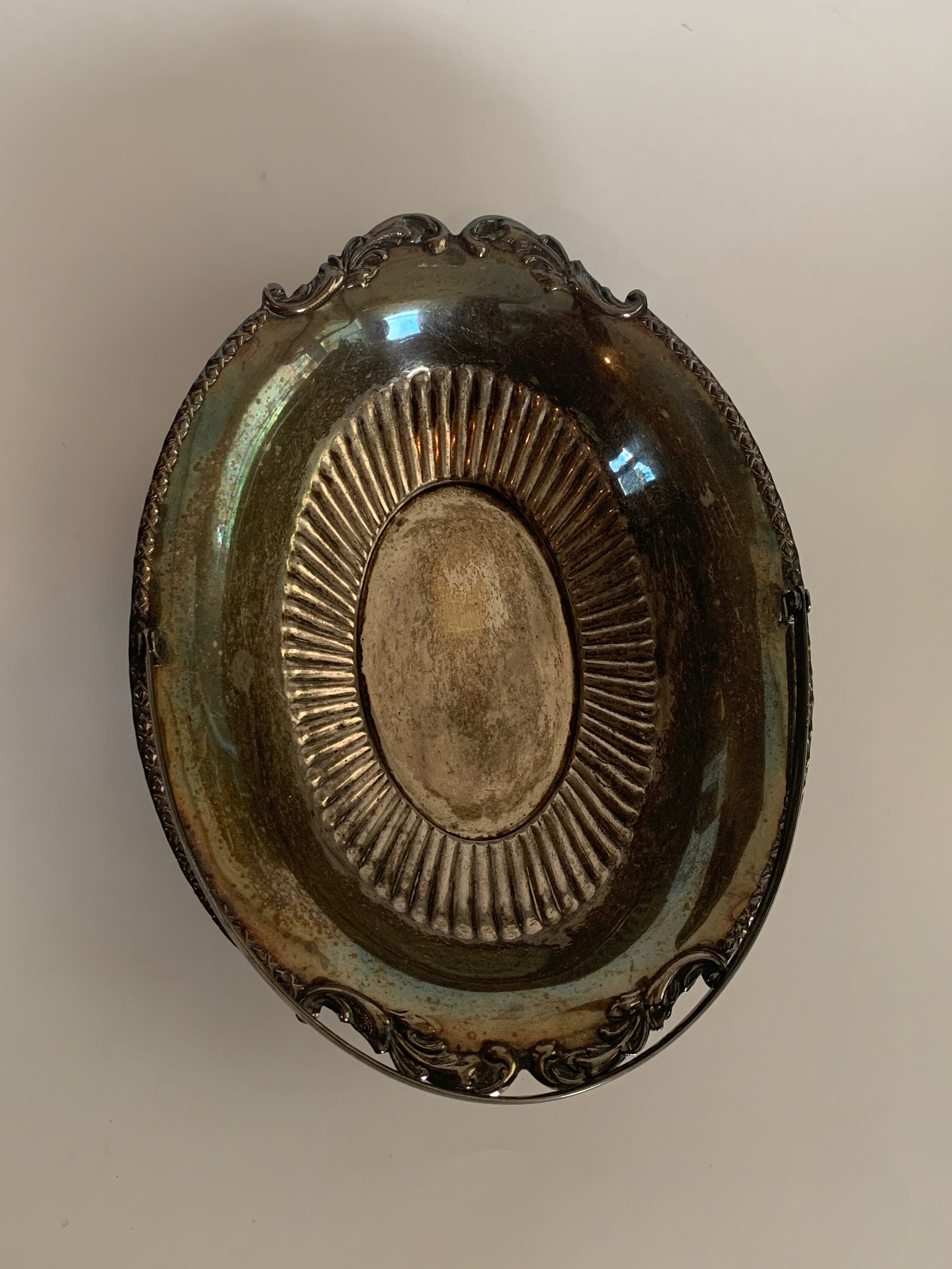 Vintage Silver Metal Basket With Handle Made in England Etsy