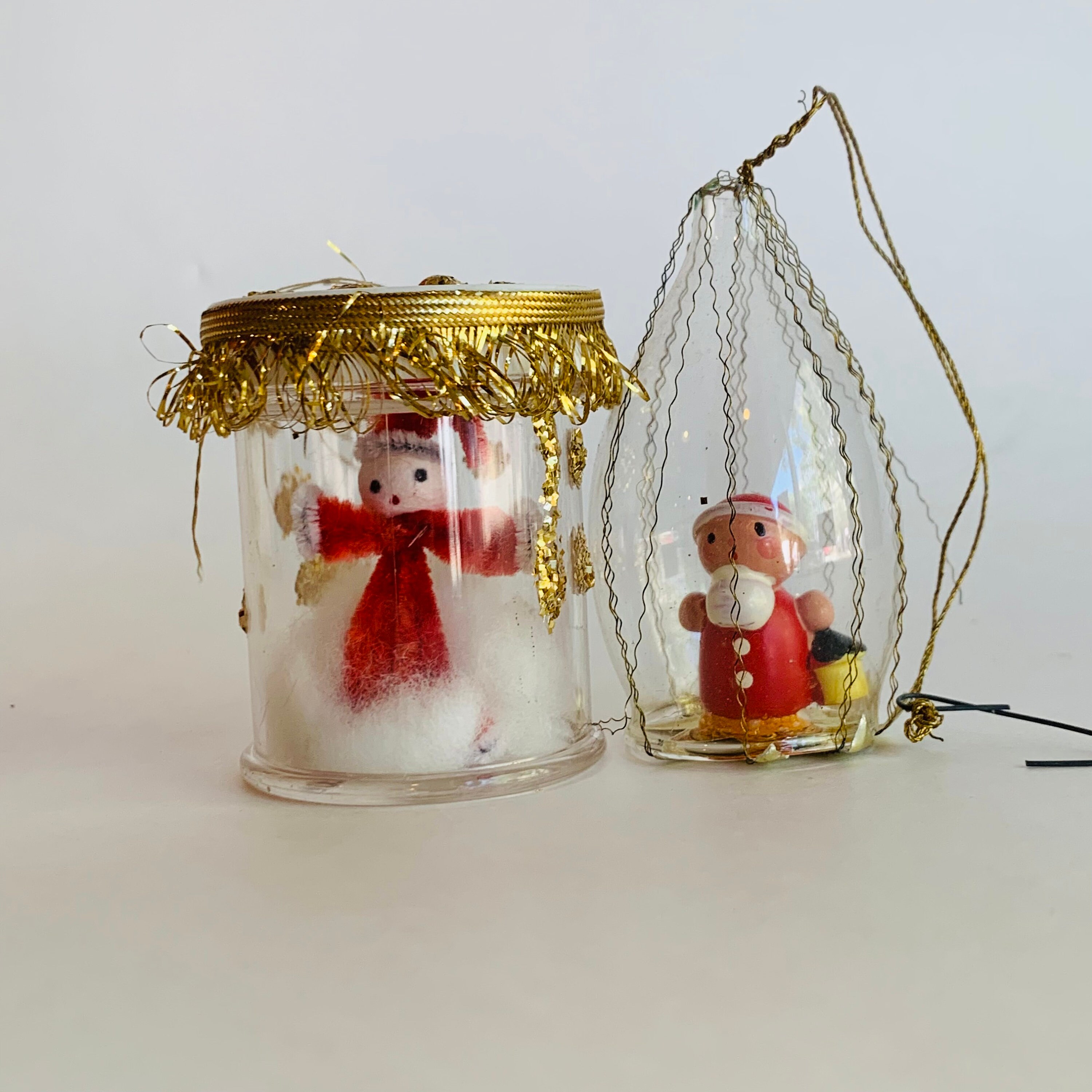 Vintage Christmas Ornament Pair, Kitsch Santa's - Etsy