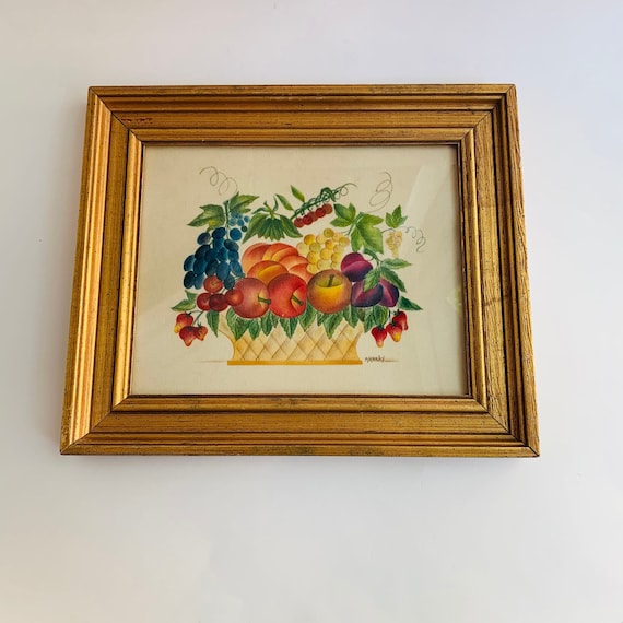 Antique Theorem Painting, Fruit Basket, Framed Wall Art - Etsy