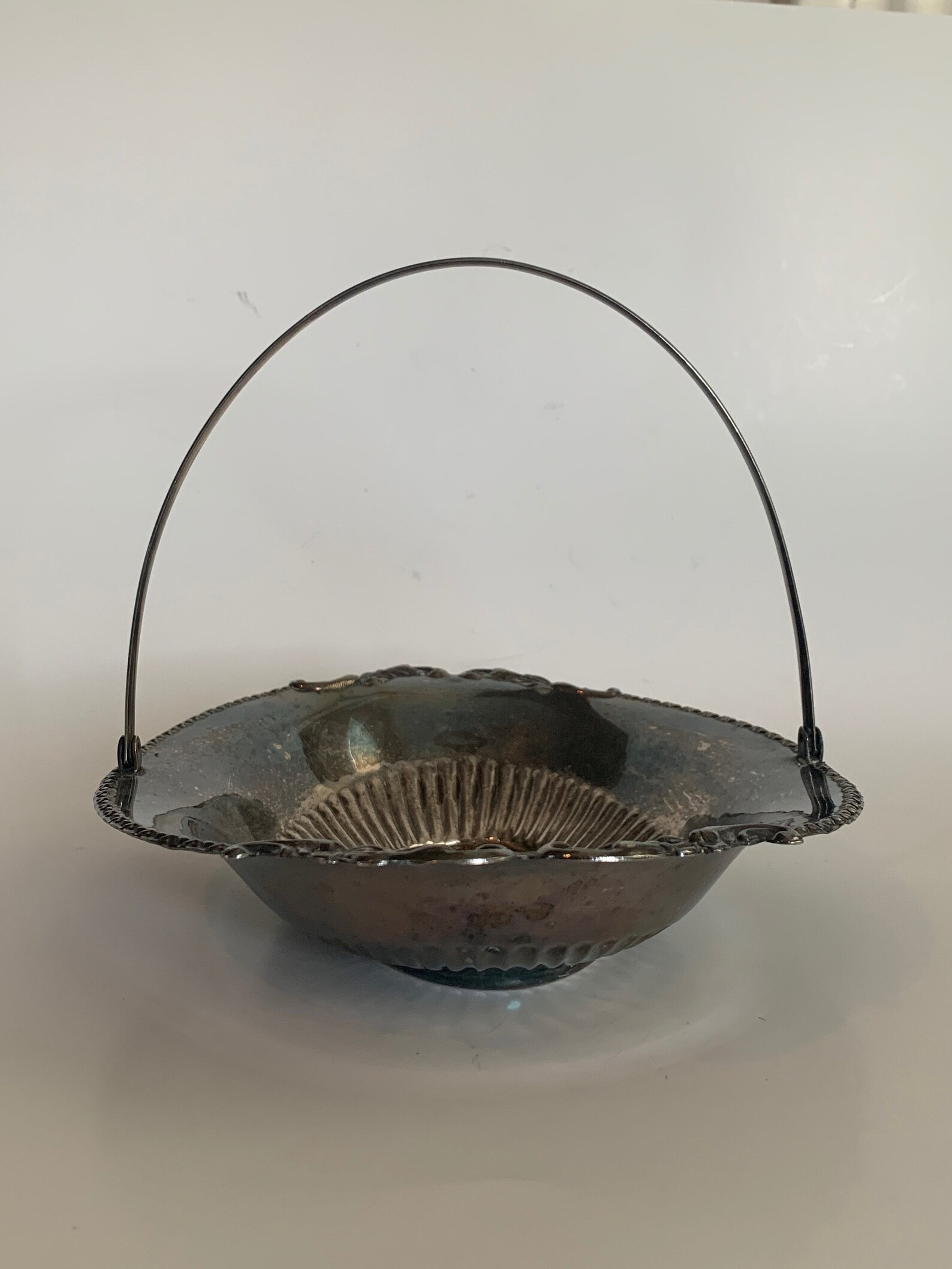 Vintage Silver Metal Basket With Handle Made in England Etsy