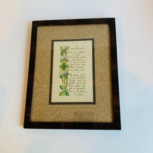 Vintage Framed Art Poem, A Talisman