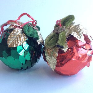 Vintage Sequin Hand Crafted Christmas Ornaments