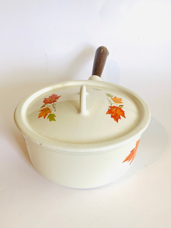 Casserole en fonte Emaillée Descoware 16 cm feuilles d'érable Idem Le