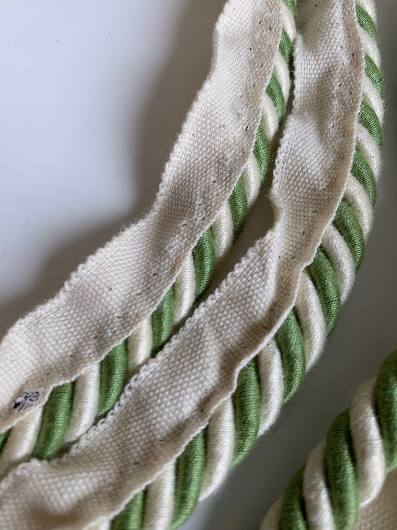 Vintage Upholstery Trim in Green and White Etsy