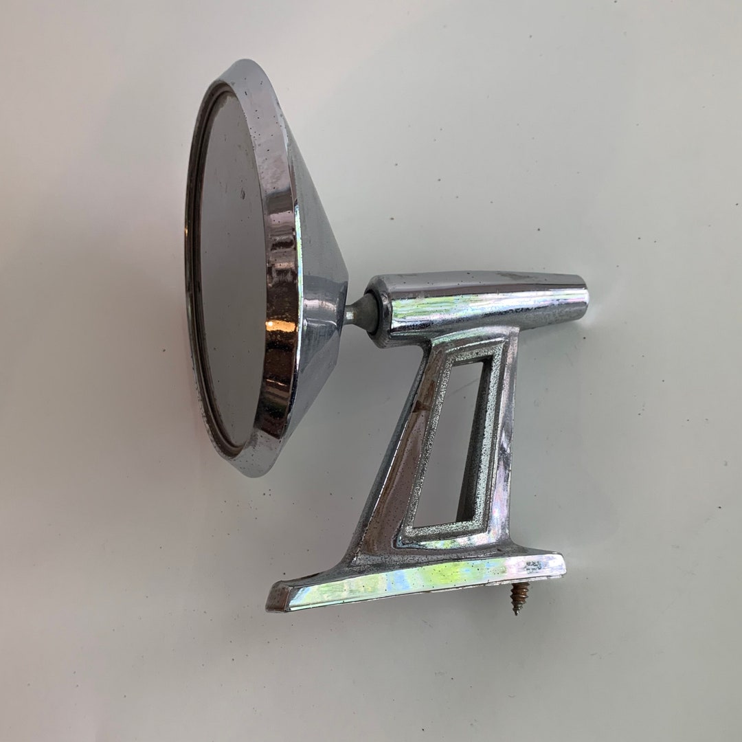 Vintage Chrome Car Side Door Mirror, Round Etsy