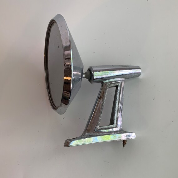 Vintage Chrome Car Side Door Mirror Round Etsy