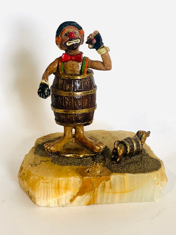 Vintage Ron Lee Clown in a Barrel With Dog in a Barrel - Etsy Canada