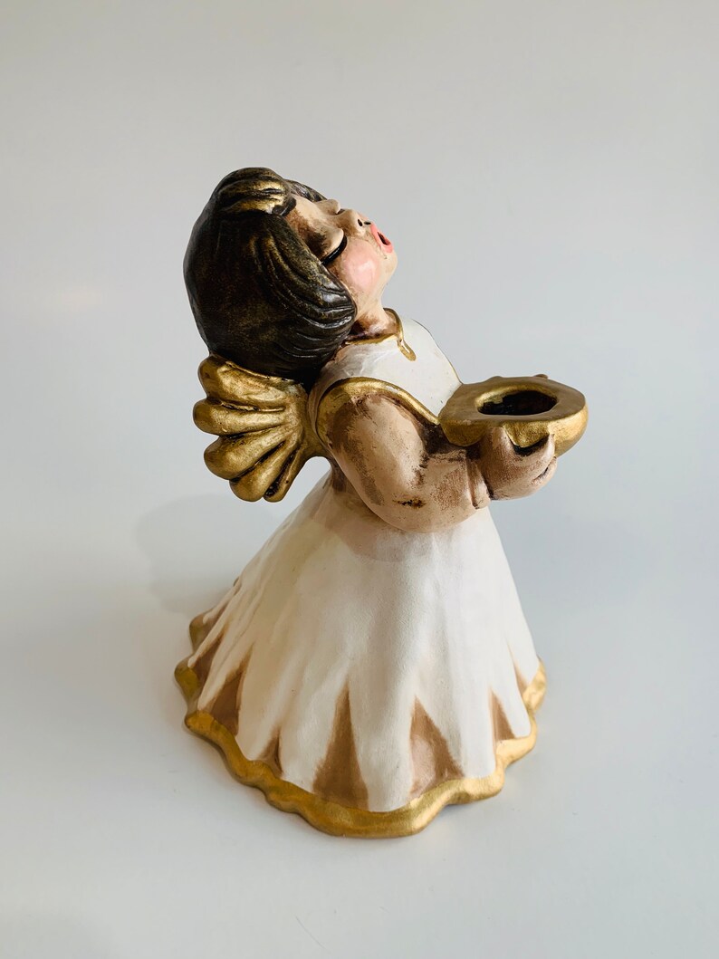 Vintage Singing Angel Candle Holder Etsy