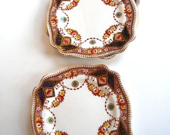 Vintage Set of Three Royal Staffordshire Porcelain Cairo Pattern Plates, England