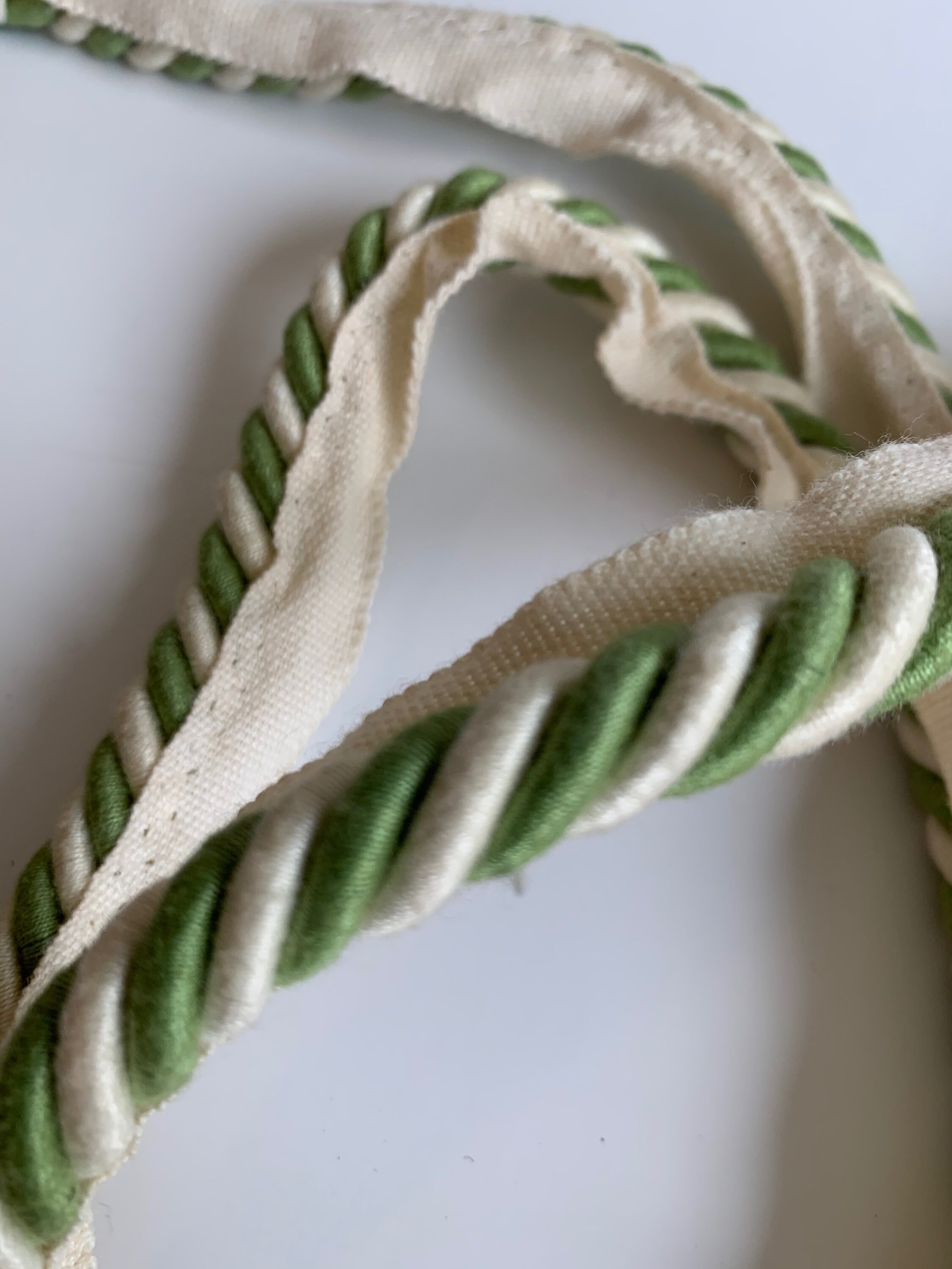 Vintage Upholstery Trim in Green and White Etsy