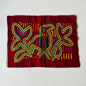 Mola Textile Art, Bird in Branches, Unfinished, Wall Art