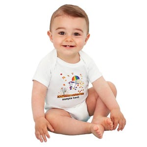 Magical autumn whirlwind: unicorn in a leaf storm | Organic cotton | Baby clothes | Gift idea | Baby bodysuit