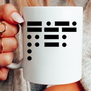 Morse Code Coffee Mug: Two-Toned Accent, Ham Radio Gift