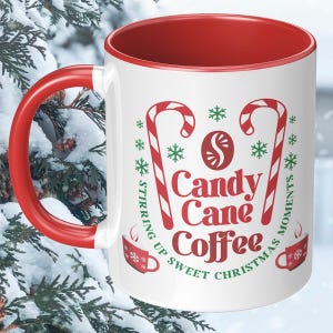 Candy Cane Christmas Coffee Mug: Holiday Hot Chocolate Cup