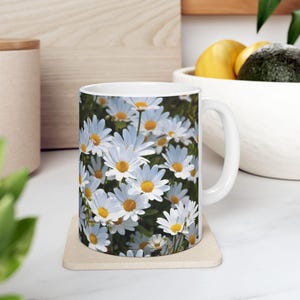 Daisy Flower Coffee Mug: April Birth Flower Gift