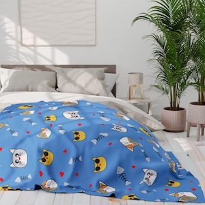 Cat Fleece Throw Blanket: Cozy Cat Lover Gift