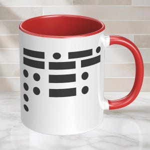 Morse Code Coffee Mug: Two-Toned Accent, Ham Radio Gift