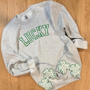 St. Patrick&#39;s Day Sweatshirt: Lucky Clover Side Bow Cut-Out