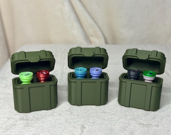Pre Printed - 3ml Peptide GLP-1 Vial Case Storage box for Storage - (matte green) - holds 2 vials