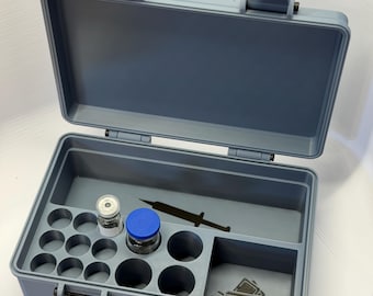 Estuche para almacenar suministros de péptidos (con capacidad para viales de hasta 3 ml, viales de 10 ml, agujas y toallitas con alcohol)